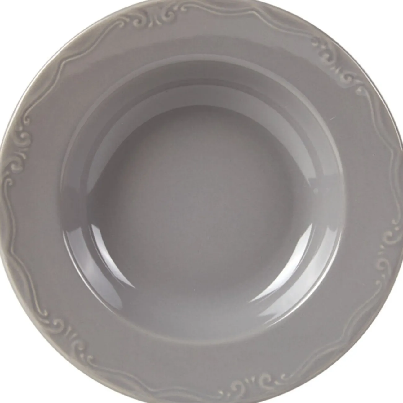 Assiette creuse grise festonnée Vaisselle Et Accessoires De Table