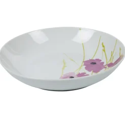 Sale Assiette creuse ronde blanche motif pavot violet Vaisselle Et Accessoires De Table