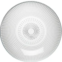 Assiette creuse ronde effet relief blanc transparent Ø21 cm|Gifi Hot