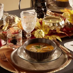 Sale Assiette creuse verre transparent liseré noir Ø23cm Vaisselle Et Accessoires De Table