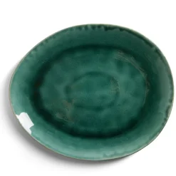 Assiette décore plate grès vert Ø28,5x24cm|Gifi Clearance