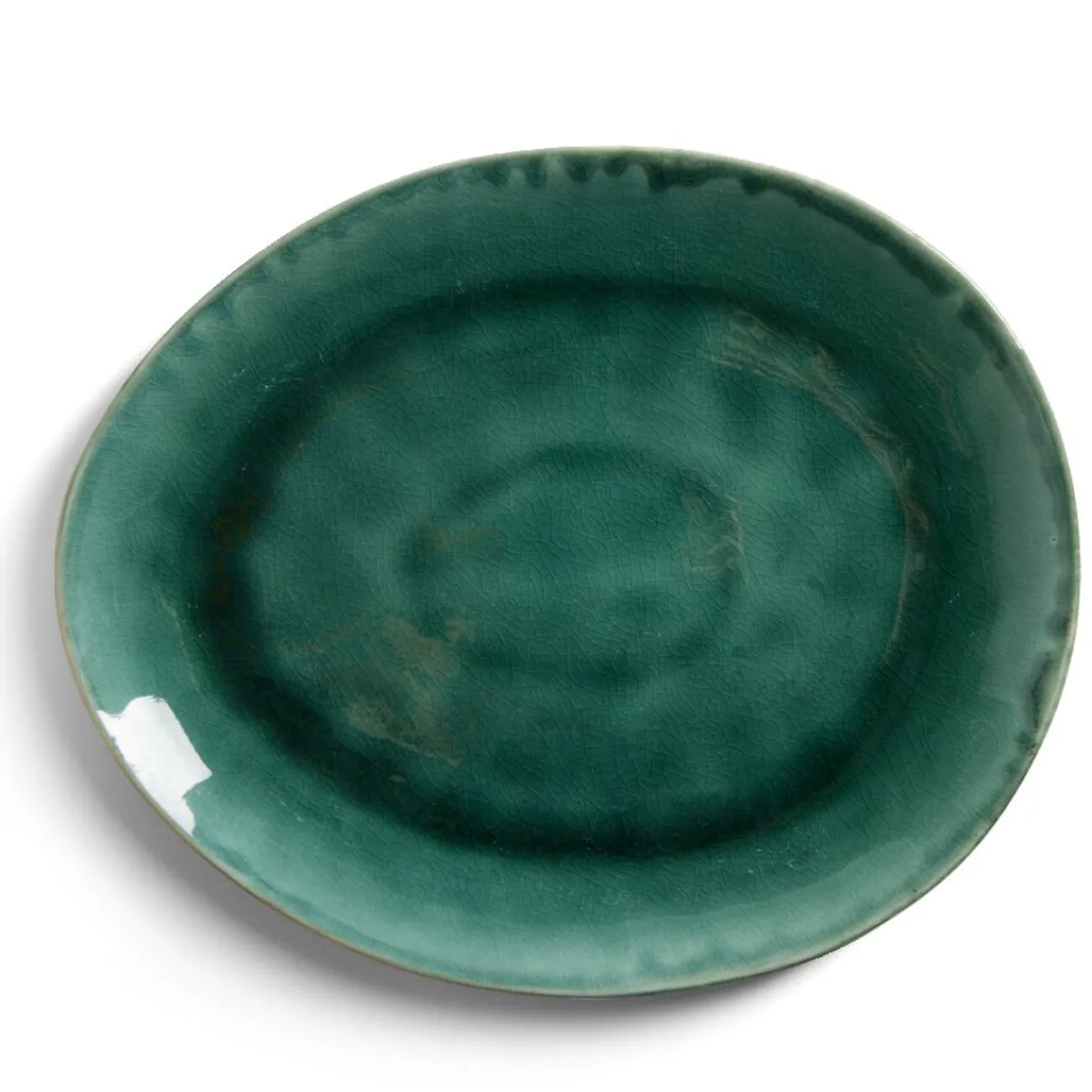 Assiette décore plate grès vert Ø28,5x24cm|Gifi Clearance