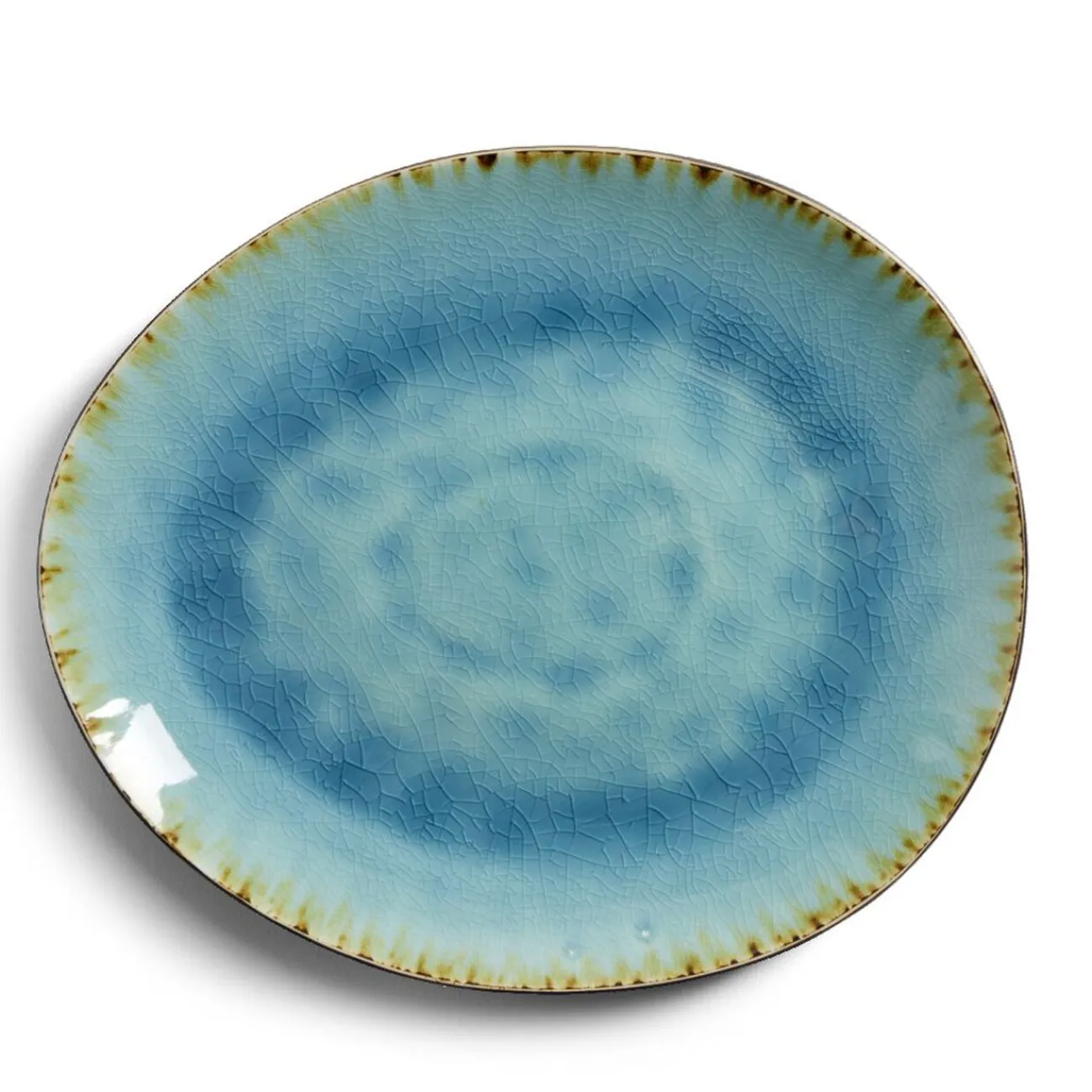 Assiette décore plate grès vert Ø28,5x24cm|Gifi Clearance