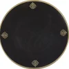 Assiette de présentation ronde noire motifs médaillon doré|Gifi Clearance