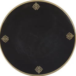 Assiette de présentation ronde noire motifs médaillon doré|Gifi Clearance