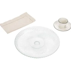 Assiette de présentation sur pied verre transparent Ø25,7xH9cm|Gifi New