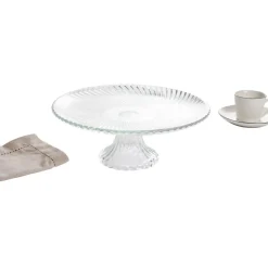 Assiette de présentation sur pied verre transparent Ø25,7xH9cm|Gifi New