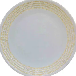 Assiette dessert blanche contour grains de riz jaunes|Gifi Best