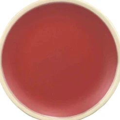 Assiette dessert couleur argile rouge bordure blanche|Gifi Best