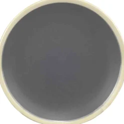 Assiette dessert grise bordure blanche|Gifi Discount