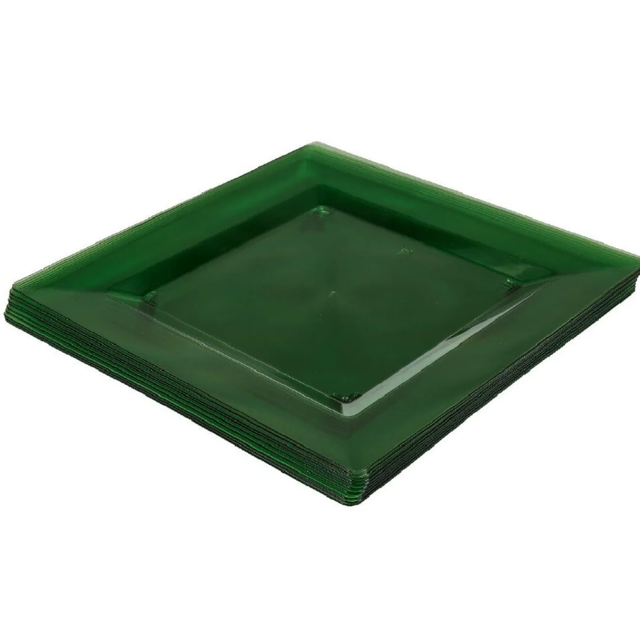 Discount Assiette plastique plate carrée unie vert x 10 Vaisselle Et Accessoires De Table