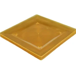 Outlet Assiette plastique plate carrée unie jaune x 10 Vaisselle Et Accessoires De Table