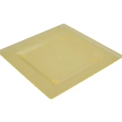 Outlet Assiette plastique plate carrée unie jaune x 10 Vaisselle Et Accessoires De Table
