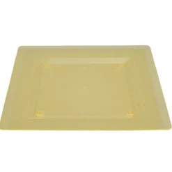 Outlet Assiette plastique plate carrée unie jaune x 10 Vaisselle Et Accessoires De Table