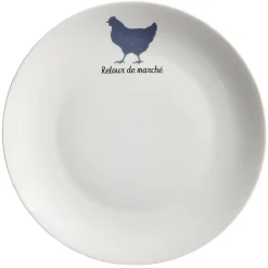 Assiette plate beige motif poule|Gifi Clearance