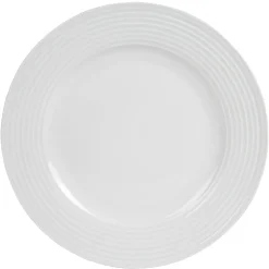 Assiette plate blanche bordure à rainures|Gifi New