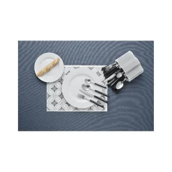 Assiette plate blanche bordure à rainures|Gifi New