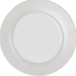 Assiette plate blanche bordure brillante|Gifi Discount