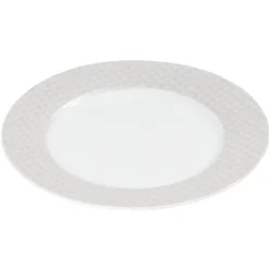 Assiette plate blanche bordure brillante|Gifi Discount