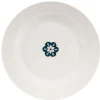 Assiette plate blanche décor fleur bleue|Gifi Discount