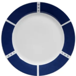 Assiette plate blanche décor aile bleu|Gifi New