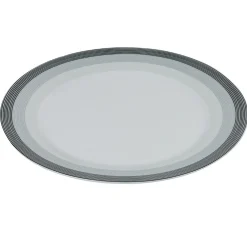 Assiette plate blanche et grise Sérénité Rayures|Gifi Online