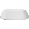 Assiette plate carré en grès blanche|Gifi Clearance