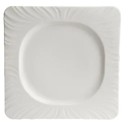 Assiette plate carrée blanche avec intérieur rond Feston Vaisselle Et Accessoires De Table