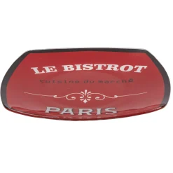 Assiette plate carrée bords arrondis rouge Le bistrot|Gifi Best