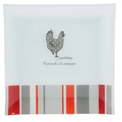 Outlet Assiette plate carrée design poule Vaisselle Et Accessoires De Table