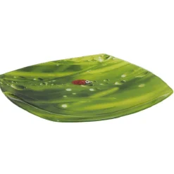 Assiette plate carrée verte design coccinelle|Gifi New