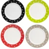 Assiette plate colorée à pois x4|Gifi Outlet