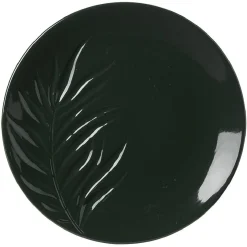 Assiette plate céramique beige ou vert motif feuille ø26,5 cm|Gifi Sale