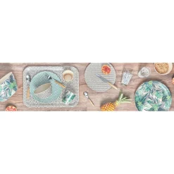 Sale Assiette plate décor géométrique vert d'eau Vaisselle Et Accessoires De Table