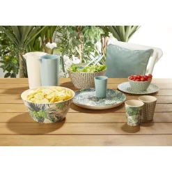 Sale Assiette plate décor géométrique vert d'eau Vaisselle Et Accessoires De Table