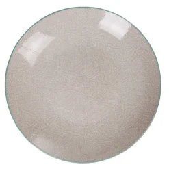 Assiette plate design goutte beige liseré bleu clair|Gifi Online