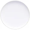 Assiette plate en faïence blanc avec liseré crème|Gifi Discount
