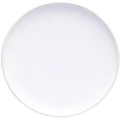 Assiette plate en faïence blanc avec liseré crème|Gifi Discount