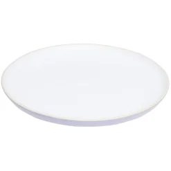 Assiette plate en faïence blanc avec liseré crème|Gifi Discount