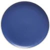Assiette plate en faïence bleu avec liseré blanc|Gifi Online