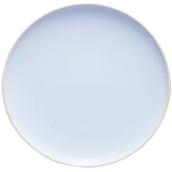 Assiette plate en faïence bleu turquoise avec liseré crème|Gifi Hot