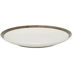 Assiette plate en faïence avec liseré doré|Gifi Discount