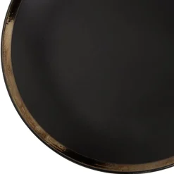Assiette plate en faïence avec liseré doré|Gifi Discount