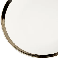 Assiette plate en faïence avec liseré doré|Gifi Discount