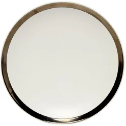 Assiette plate en faïence avec liseré doré|Gifi Discount