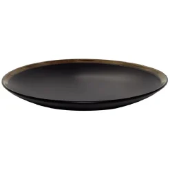 Assiette plate en faïence avec liseré doré|Gifi Discount