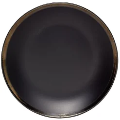 Assiette plate en faïence avec liseré doré|Gifi Discount