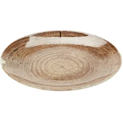 Assiette plate en faïence imitation bois Ø25 cm|Gifi Best