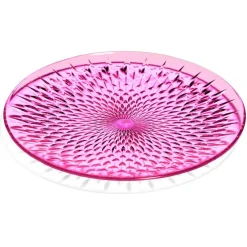 Assiette plate en plastique rose effet martelé|Gifi