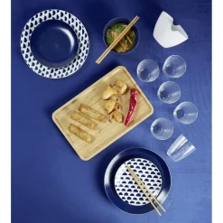 Assiette plate en porcelaine décor bleu Ø 27 cm|Gifi Clearance